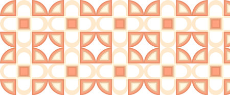 Geometric pattern vector background with Scandinavian abstract color or Swiss geometry prints of rectangles, squares and circles shape designのイラスト素材