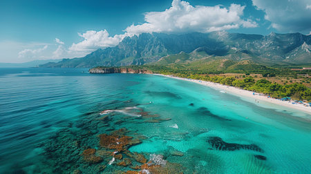 Crystal clear water and white sand beach seaの素材