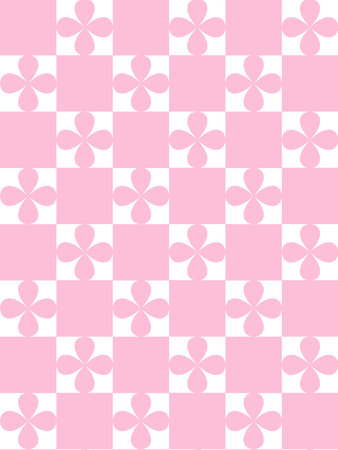 Seamless vector pattern. Background with pink and white squares.のイラスト素材
