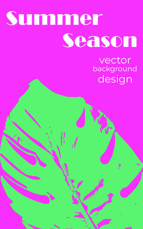 Summer backgrounds with tropical palm leaves. Design templates in minimalist modern art style. Jungle and beach theme. vector illustrationのイラスト素材