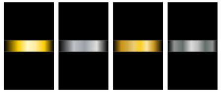 Black Card Set, Business Cards, Gold and Silver Background, Strict Minimalismのイラスト素材