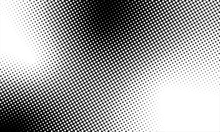 Grunge halftone gradient background. Faded grit noise texture. White and black sand wallpaper. Retro pixelated backdrop. Anime or manga style comic overlay. Vector graphic design textured templateのイラスト素材