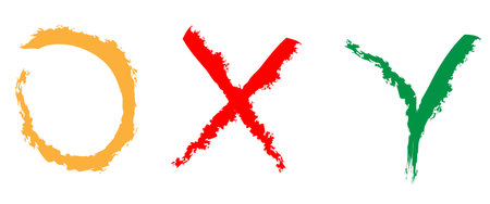 Set of grunge lettering with brush strokes. Vector illustration.のイラスト素材