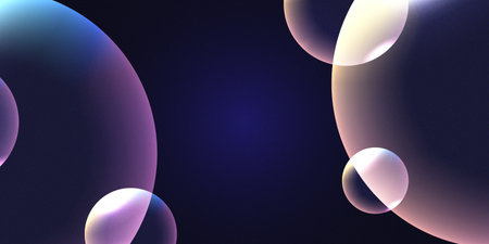 A colorful, futuristic abstract design featuring luminous 3D bubbles in a soft gradient aesthetic. Perfect for creative projects, digital designs, or modern backgrounds. Ideal for banners, posters, and other artistic applicationsの写真素材