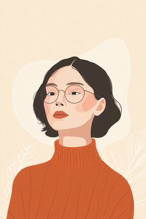 A modern and sophisticated minimalist portrait of a woman, created in an abstract line art style. Featuring soft, warm earthy tones, this digital artwork exudes elegance, serenity, and contemporary beauty. Ideal for art prints, interior decor, and fashion-inspired graphic design. AI-generated illustrationの写真素材