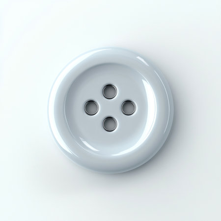 High-resolution image of a single button isolated on a clean white background. Ideal for fashion,...
