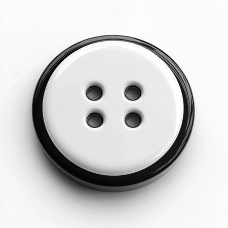 High-resolution image of a single button isolated on a clean white background. Ideal for fashion,...