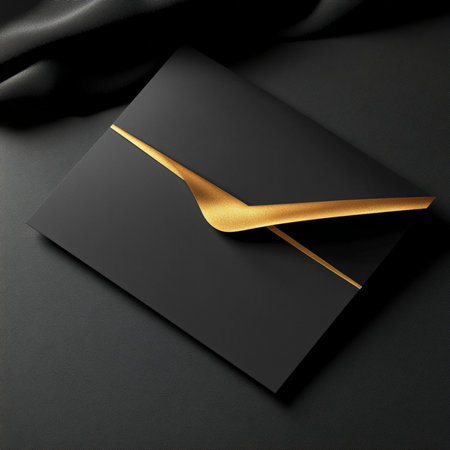 A minimalist VIP invitation banner with elegant gold typography on a sleek black background. The design conveys sophistication, exclusivity, and luxury, ideal for high-end events, formal announcements, or premium brand promotions. This stylish and modern template is perfect for marketing materials, social media posts, or invitation cards targeting elite audiences. AI-generated image in high resolution, with a clean and upscale lookの写真素材