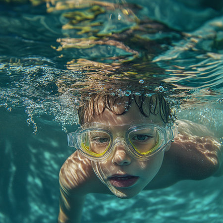 Vibrant image of children engaging with waterâsplashing, running, and laughing during playful moments outdoors. Perfect for representing summer fun, childhood freedom, and carefree joy. Suitable for advertising, editorial use, parenting content, seasonal campaigns, or water-related promotions. The scene evokes freshness, energy, and natural happiness through childlike interaction with water elementsの写真素材