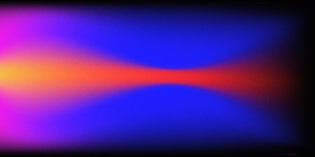A vivid abstract background with a smooth gradient blend of purple, orange, red, and blue tones,...