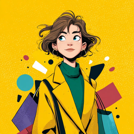 A playful and vibrant banner in cartoon style featuring bold colors, abstract shapes, and empty...