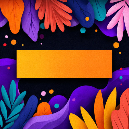 Creative and colorful abstract background in modern paper cut style with vibrant 3D layered shapes...
