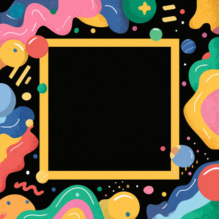 Creative and colorful abstract background in modern paper cut style with vibrant 3D layered shapes...