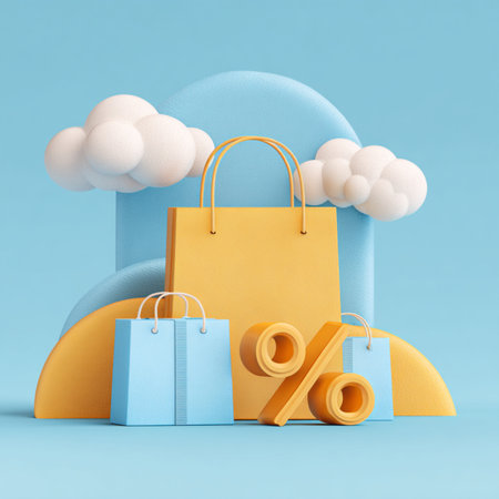 Colorful banner background with bold sale typography, designed for shopping promotions, clearance events, and special offersの写真素材