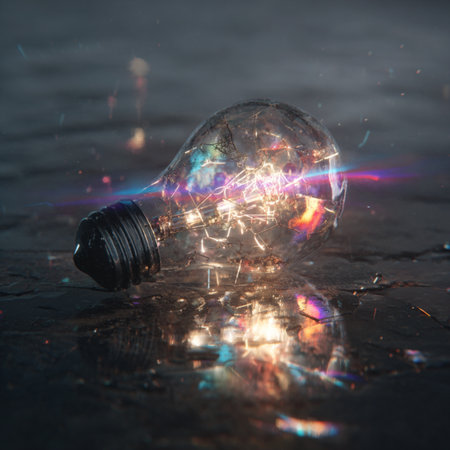 Futuristic neon light effects with glowing waves and vibrant colors. Ideal for technology, digital...