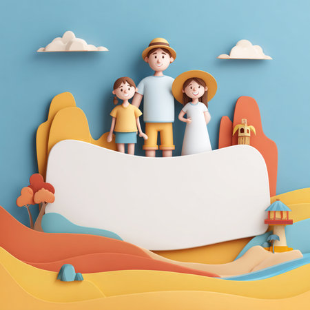 Playful and colorful cartoon-style farm banner featuring a happy farmer, cute animals, fields, and rural landscape. Designed with a blank space for adding custom text, perfect for advertising, educational materials, children's content, or seasonal promotions. Bright colors and cheerful elements create a fun and friendly atmosphere, ideal for web or print useの写真素材