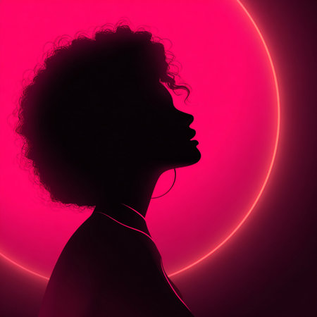Vibrant neon line-art silhouettes of women on a dark glowing background. Ideal for 8 March celebrations, feminine artwork, event branding, posters, invitations, and modern promotional materialsの写真素材