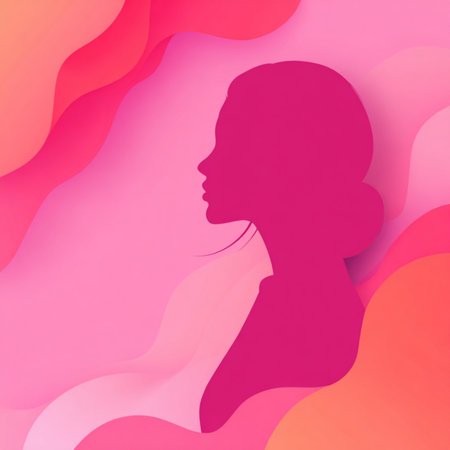 Vibrant neon line-art silhouettes of women on a dark glowing background. Ideal for 8 March celebrations, feminine artwork, event branding, posters, invitations, and modern promotional materialsの写真素材