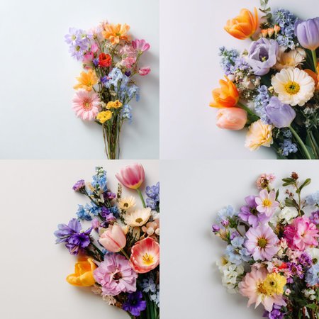 A stunning collection of garden flowers in bright yellow, orange, and pink hues. Ideal for...