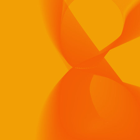 A vibrant and energetic abstract background featuring a series of flowing orange wavy lines. This...