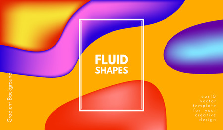 Colorful Liquid Gradients. Abstract 3d Background with Wave Fluid Shapes. Eps10 Vector Illustration. Trendy Geometric Template with Bright Gradient for Cover, Banner, Poster, Business Design, Web Pageのイラスト素材