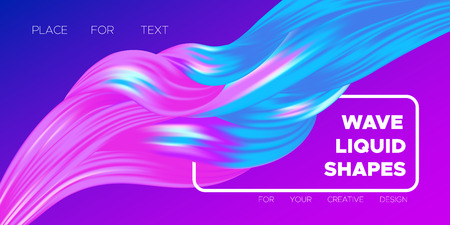 Paint Design. Wave Liquid Shape. Colorful Flow Poster. Trendy Illustration EPS10 Vector. Creative Interweaving. Abstract Background with Flow Effect in Paint Style for Business Poster, Banner, Cover.のイラスト素材