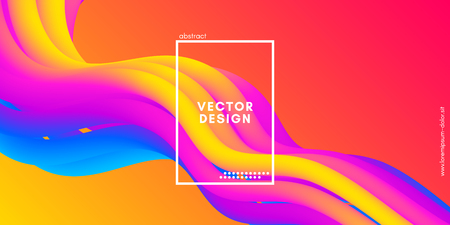 Colorful Liquid Shapes. Vector 3d Poster. Modern Color Wave Liquid. Abstract Background with Vibrant Gradient for Flyer, Banner, Cover, Business Presentation. Bright Wave Poster with Fluid Liquid.のイラスト素材