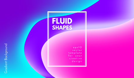 Abstract Colorful Background with Liquid Shapes. Trendy Fluid Gradients. Bright 3d Composition. Eps10 Vector Illustration. Abstract Background with Glow Effect for Covers, Brochure, Posters Design.のイラスト素材
