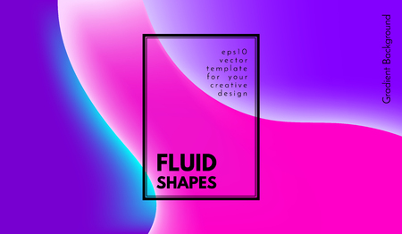 Abstract Colorful Background with Liquid Shapes. Trendy Fluid Gradients. Bright 3d Composition. Eps10 Vector Illustration. Abstract Background with Glow Effect for Covers, Brochure, Posters Design.のイラスト素材