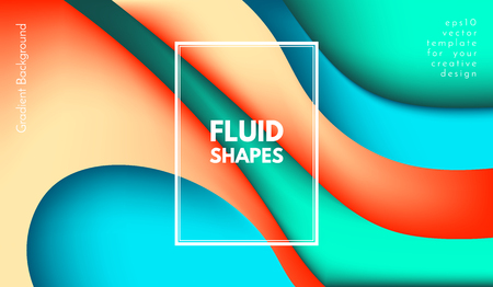 Abstract Colorful Background with Liquid Shapes. Trendy Fluid Gradients. Bright 3d Composition. Eps10 Vector Illustration. Abstract Background with Glow Effect for Cover, Brochure, Business Design.のイラスト素材