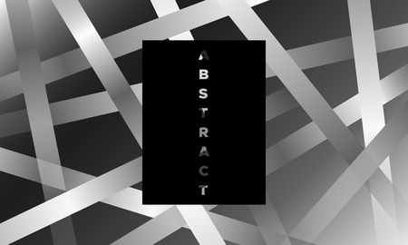 Monochrome Geometric Abstract Cover with Gradient. Simple Page Template with Glow Effect. EPS10 Vector Illustration with Stripes. Geometric Background for Cover, Banner, Poster, Business, Brochure.のイラスト素材
