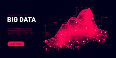 Landing Page, Big Data Analysis Visualization. Quantum Computing, Artificial Intelligence Concept. Futuristic Landing Page with Science Innovation Presentation. Signal Cryptography Page Template.のイラスト素材