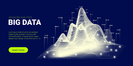 Abstract Tech Concept, Big Data Stream. Artificial Intelligence, Quantum Computing Illustration. Tech Background for Glow Landing Page. Visualization of Science Innovation, Digital Technology Design.のイラスト素材