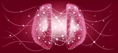 Cyber Mind, Human Brain Analysis. Digital Technology, Science Innovation. Cyber Machine Learning, Virtual Mind Concept. Artificial Intelligence (AI) Design. Neural Connection Visualization, Big Data.のイラスト素材