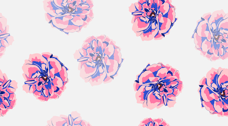 Roses Pattern, Watercolor Flowers, Vintage Rustic Background. Decorative Elements for Wedding Card Invitation. Spring Peony, Seamless Floral Pattern. Elegant Feminine Print for Fabric. Retro Pattern.のイラスト素材