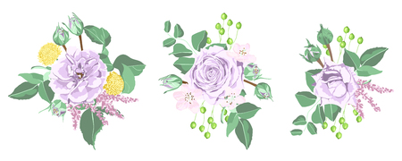 Vintage Wedding Card, Watercolor Rose, Floral Illustration. Vector Flower in Rustic Retro Style, Elegant Bouquet for Wedding. Summer Wreath, Invitation or Wedding Invite Template, Romantic Post Card.のイラスト素材