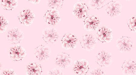 Pink Roses, Watercolor Floral Pattern, Vintage Flowers. Seamless Peony, Wedding Card Invitation Template, Print. Elegant Rustic Roses Drawn in Watercolor Style. Spring or Summer Floral Pastel Texture.のイラスト素材