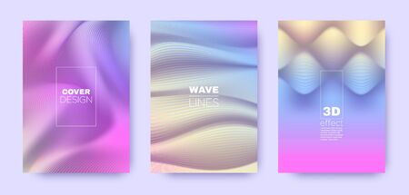 Multicolor Poster. Colorful 3d Lines Shape. Abstract Vibrant Wallpaper. Colorful Gradient Background. Multicolor Geometric Texture. 3d Poster. Pastel Modern Background. Gradient Lines Banner.のイラスト素材