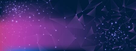 Dark Technology Visualization. Big Data Screen. Violet Virtual Contemporary. Blue Wireless Pattern....