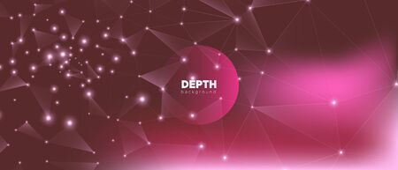 Big Data Business. Technology Design. Red Communication Visualization. Cosmic Geometric Abstract. Gradient Technology Art. Big Data Concept. Magic Connection Texture. Technology Vector.のイラスト素材