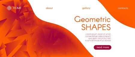 Mosaic Graphic. Red Diamond Geometric. 3d Abstract Vector Design. Orange Origami Background. Red...