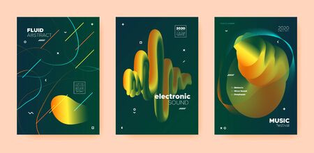 Dance Music Poster. Wave Gradient Shapes. Disco Club Flyer. Dj Party. Yellow Electro Music Poster. Orange Wave Gradient Blend. Night Club Flyer. Dj Sound. Trance Music Poster.のイラスト素材