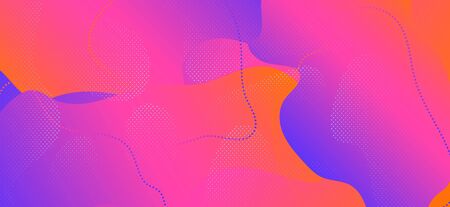 Purple Fluid Poster. Gradient Liquid Illustration. Abstract Geometric Brochure. Blue Graphic...