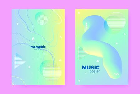 Blue Pastel Cover. Abstract Gradient Background. Yellow Wave Design. Colorful Pattern. Pastel Fluid. Green Abstract Gradient Illustration. Fresh Liquid Design. Holographic Pattern. Pastel Poster.のイラスト素材