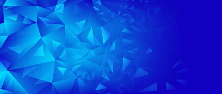Geometric Triangle Illustration. Blue Futuristic Brochure. Light Science Landing Page. Graphic...
