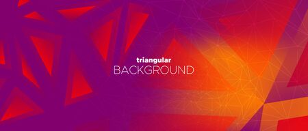 Vector Minimal Poster. 3d Abstract Polygon Background. Red Creative Geometry. Landing Page. Graphic...