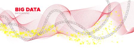 Binary Number Background. Red Tech Banner. Digital Particles. Big Data Stream. White Binary Number Wallpaper. Tech Poster. Particle Motion. Big Data Concept. Binary Numbers Movement.のイラスト素材