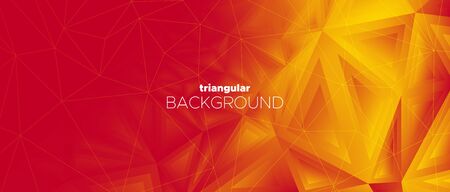 Abstract Geometric Polygonal Banner. Triangular Landing Page. Red Vector Template. Orange Business...