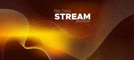 Matrix Big Data. Gold Vector Science Flyer. Brown Glow Technology  Design. Digital Binary Code. Matrix Background. Science Wallpaper. Technology Poster. Abstract Binary Flow. Matrix Data Stream.のイラスト素材