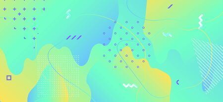 Vector Pastel Banner. Fashion Fluid Website Design. Green Abstract Liquid Shape. Creative...
